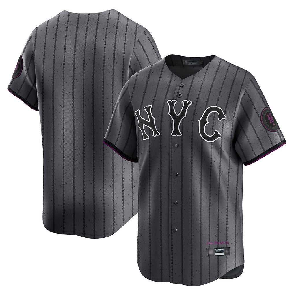 Punc NY.Mets Blank Player Gray City Connect Limited Stitched Jerseys