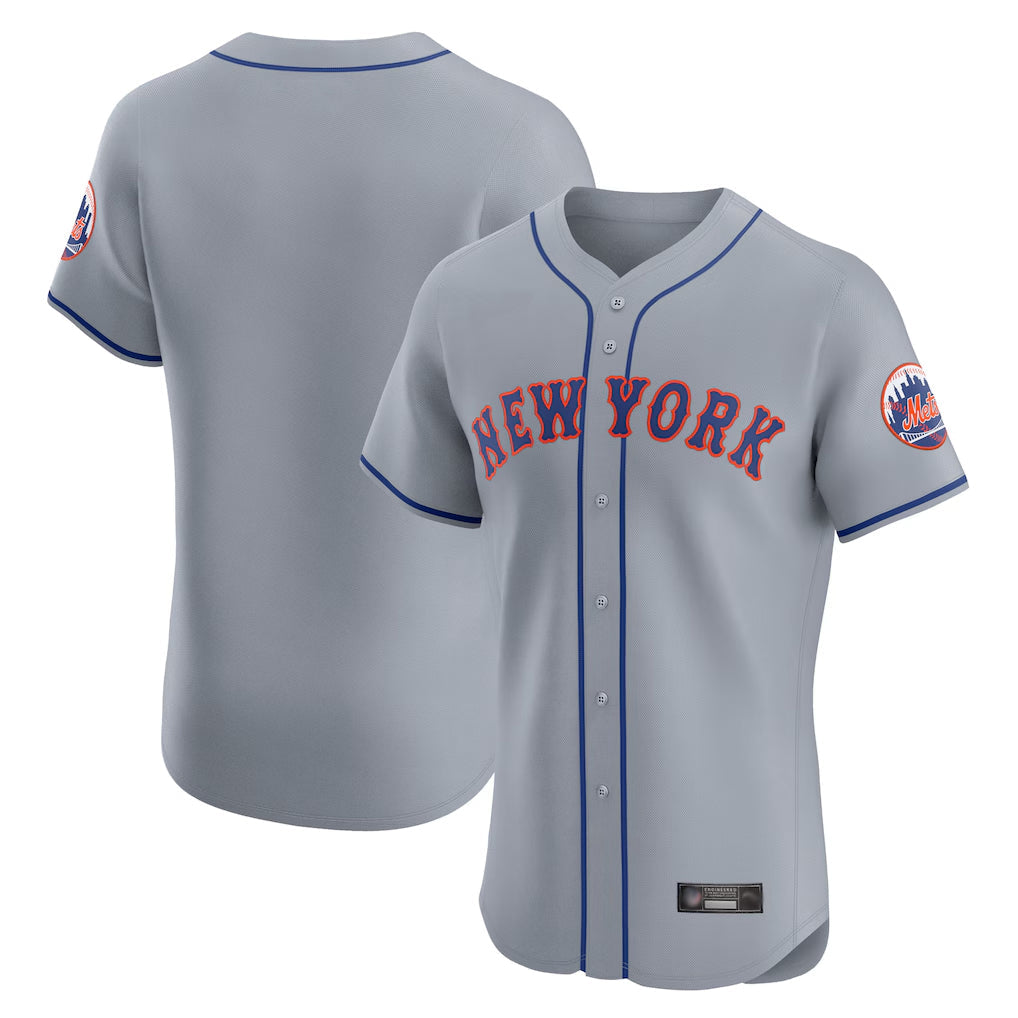 Punc NY.Mets Blank Player Gray Road Limited Elite Home Stitched Jerseys