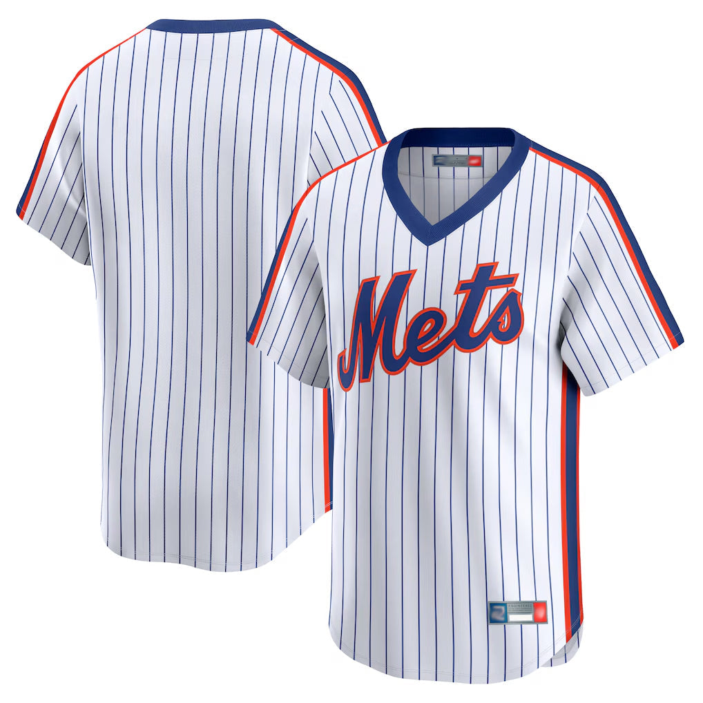 Punc NY.Mets Blank Player White Cooperstown Collection T-shirt Game Stitched Jerseys