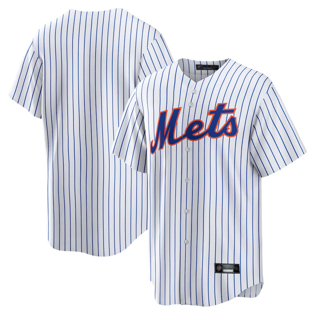 Punc NY.Mets Blank Player White Home Game Stitched Jerseys