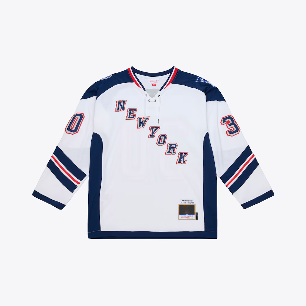 Punc NY.Rangers Henrik Lundqvist Mitchell & Ness White 2014 Stadium Series Power Play Jerseys