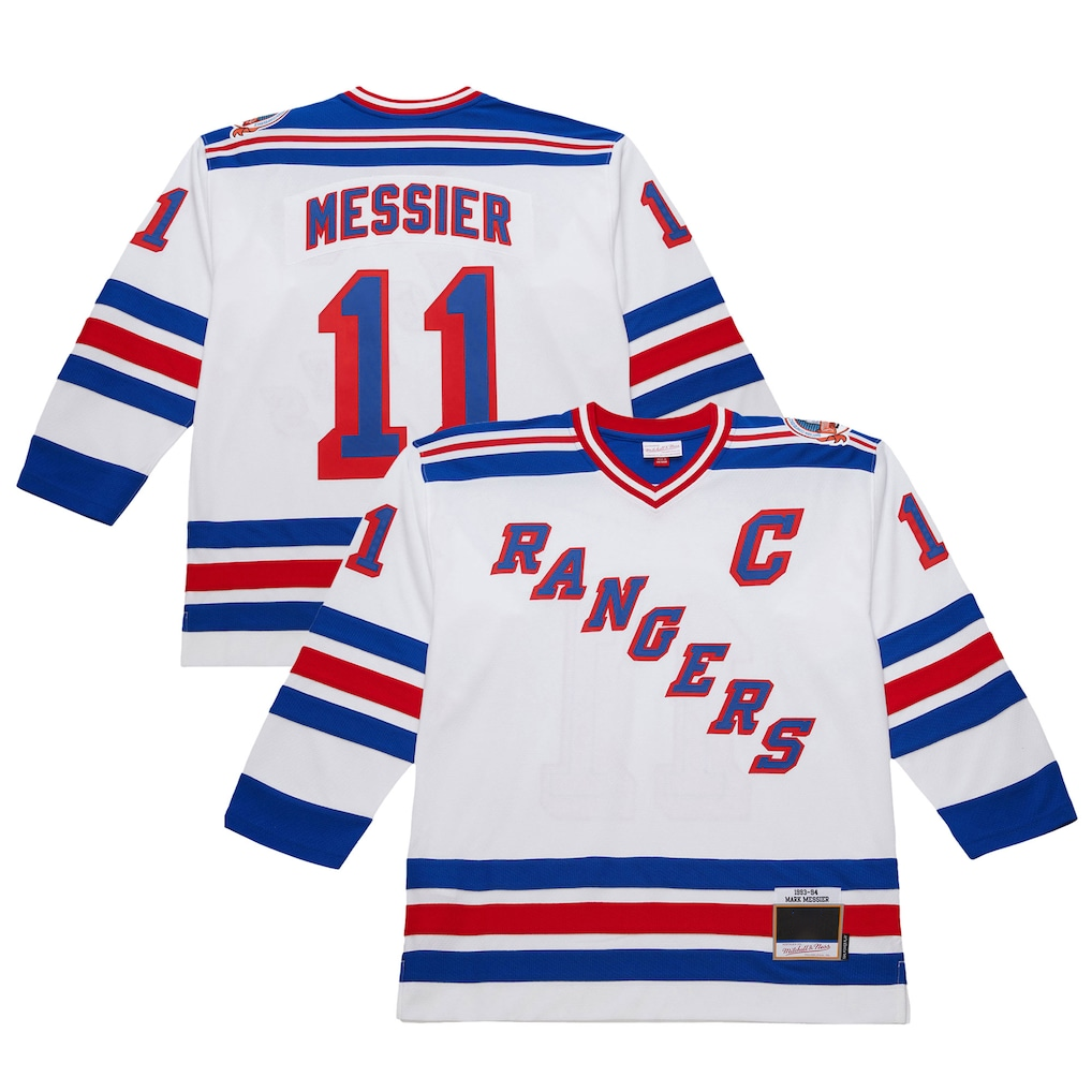 Punc NY.Rangers #11 Mark Messier White 1993-94 Power Play Jerseys