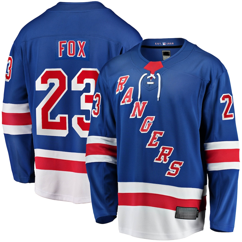 Punc NY.Rangers #23 Adam Fox Blue Home Breakaway Replica Jerseys