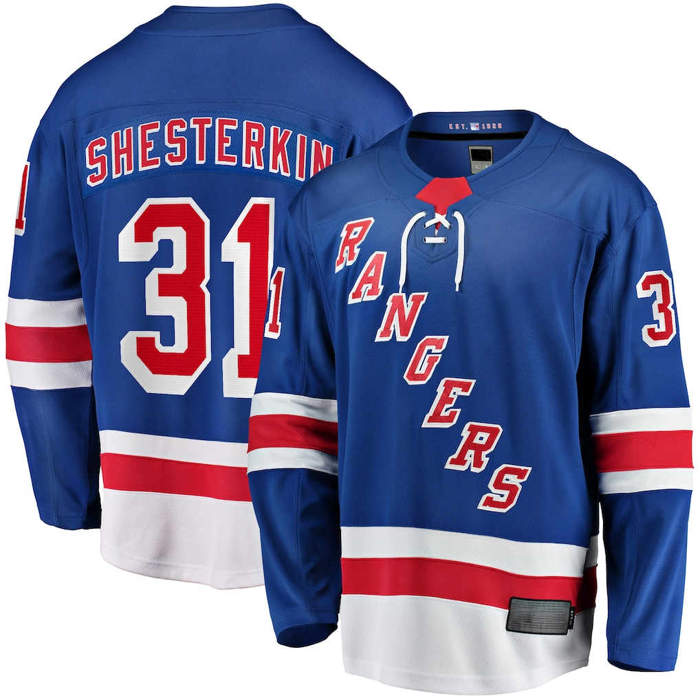 Punc NY.Rangers #31 Igor Shesterkin Blue Home Breakaway Player Jerseys