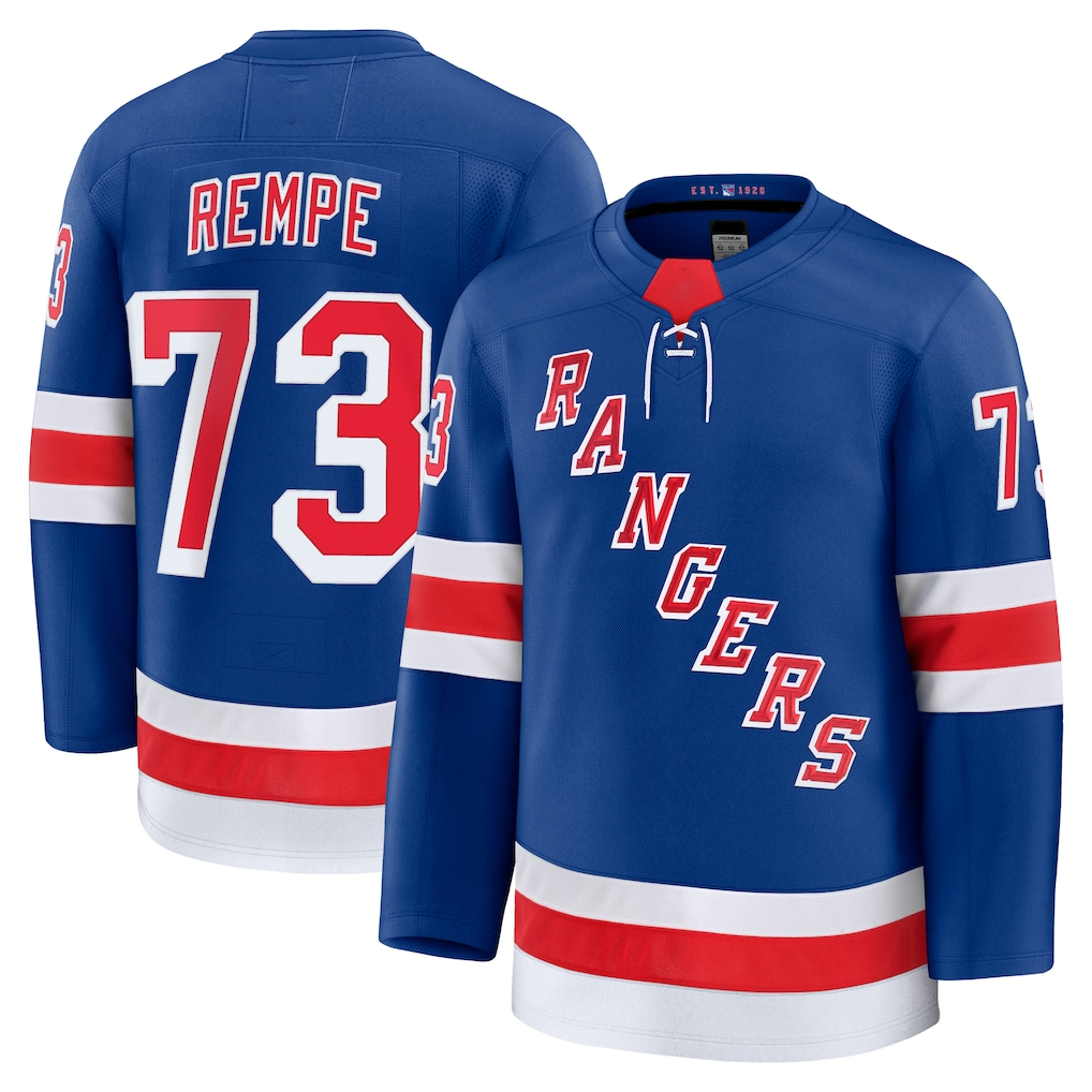 Punc NY.Rangers #73 Matt Rempe Blue Home Premium Jerseys