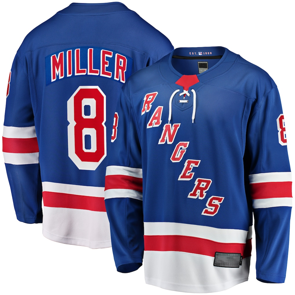 Punc NY.Rangers #8 J.T. Miller Blue Home Breakaway Jerseys