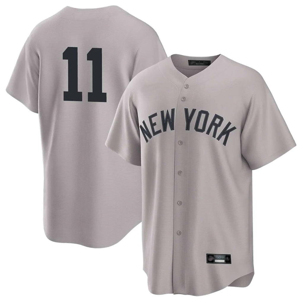 Punc NY.Yankees #11 Anthony Volpe Player Gray Game Home Stitched Jerseys