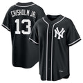 Punc NY.Yankees #13 Jazz Chisholm Jr Player Black Out Game Stitched Jerseys