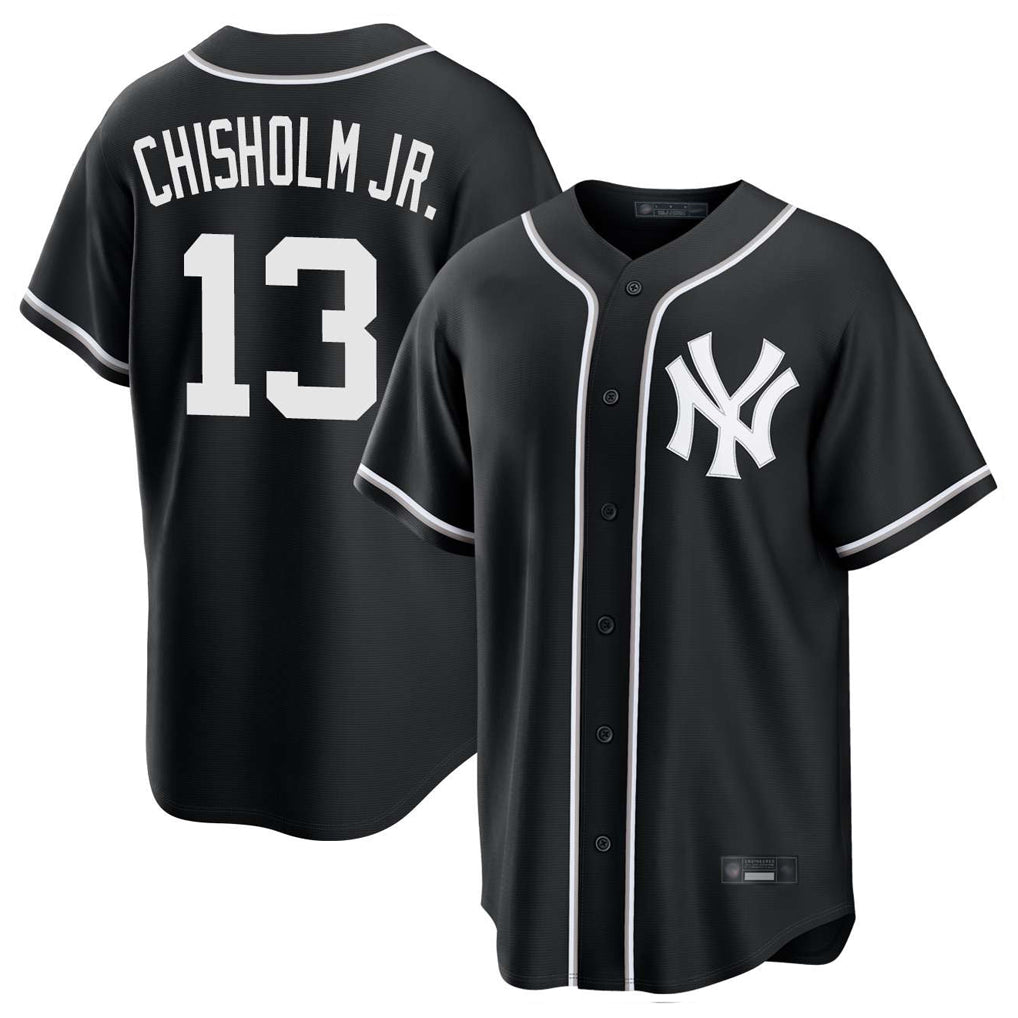 Punc NY.Yankees #13 Jazz Chisholm Jr Player Black Out Game Stitched Jerseys