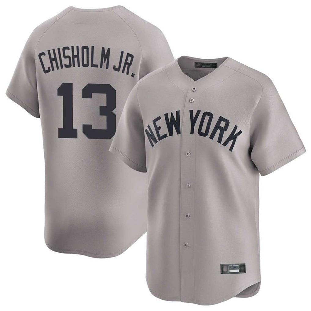 Punc NY.Yankees #13 Jazz Chisholm Jr Player Gray Limited Home Stitched Jerseys
