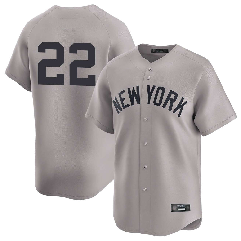 Punc NY.Yankees #22 Ben Rice Player Gray Limited Stitched Jerseys