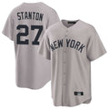 Punc NY.Yankees #27 Giancarlo Stanton Player Gray Game Home Stitched Jerseys