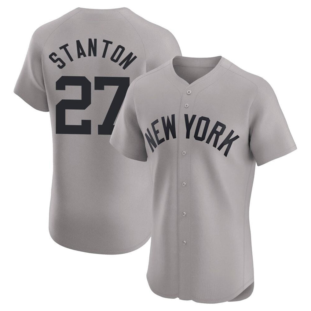Punc NY.Yankees #27 Giancarlo Stanton Player Gray Limited Elite Home Stitched Jerseys