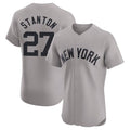 Punc NY.Yankees #27 Giancarlo Stanton Player Gray Limited Elite Home Stitched Jerseys