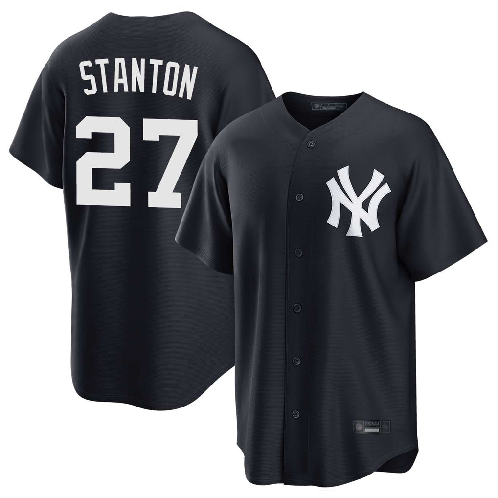 Punc NY.Yankees #27 Giancarlo Stanton Player Navy Game Stitched Jerseys