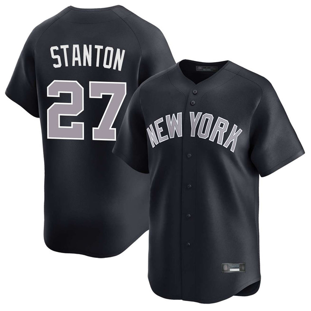 Punc NY.Yankees #27 Giancarlo Stanton Player Navy Limited Game Stitched Jerseys