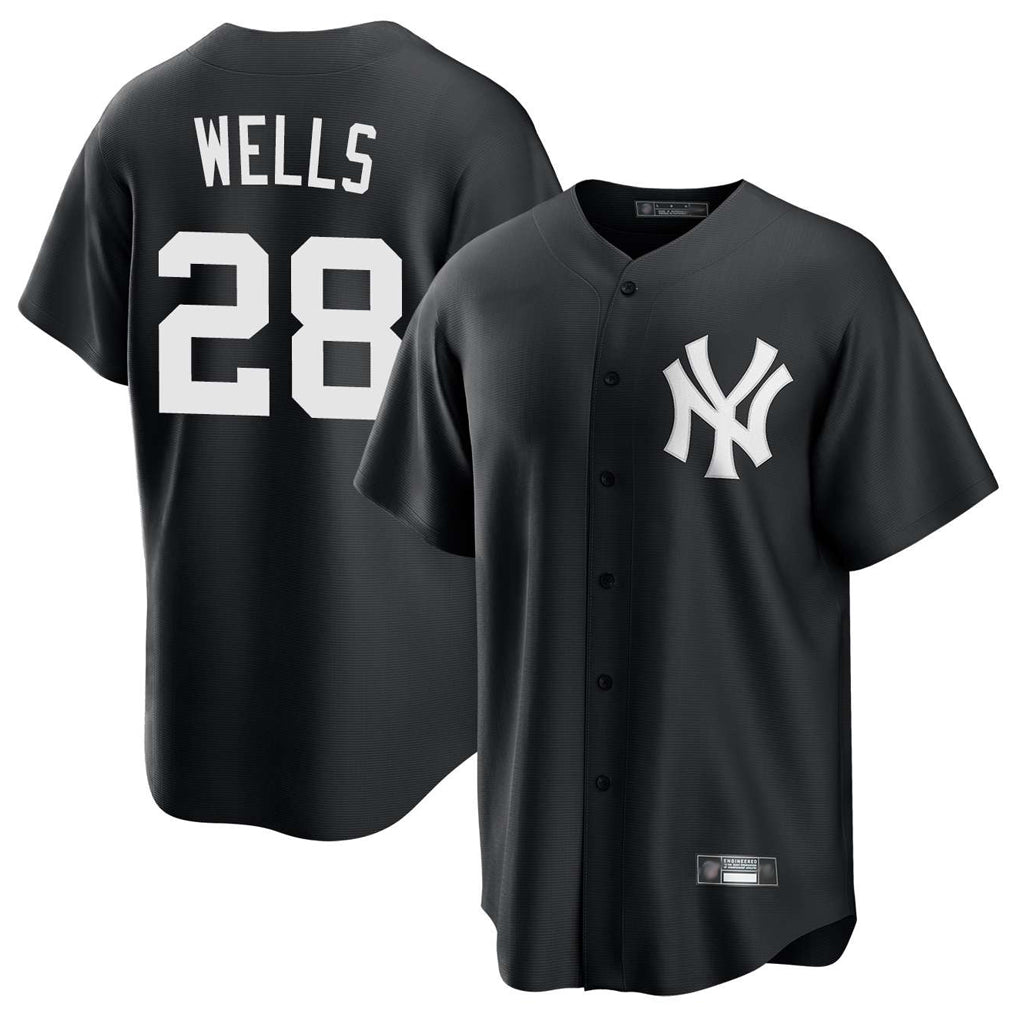 Punc NY.Yankees #28 Austin Wells Player Black Game Home Stitched Jerseys