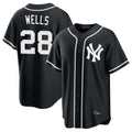 Punc NY.Yankees #28 Austin Wells Player Black Out Game Home Stitched Jerseys