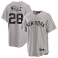 Punc NY.Yankees #28 Austin Wells Player Gray Game Home Stitched Jerseys