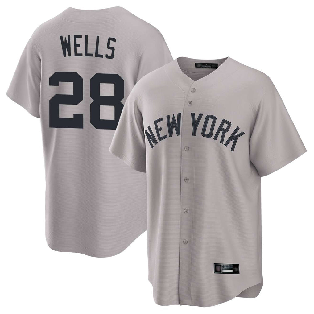 Punc NY.Yankees #28 Austin Wells Player Gray Game Home Stitched Jerseys
