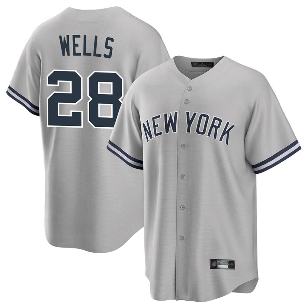 Punc NY.Yankees #28 Austin Wells Player Gray Road Game Stitched Jerseys