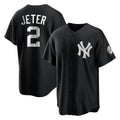Punc NY.Yankees #2 Derek Jeter Player Black Game Stitched Jerseys