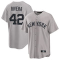 Punc NY.Yankees #42 Mariano Rivera Player Gray Game Home Stitched Jerseys
