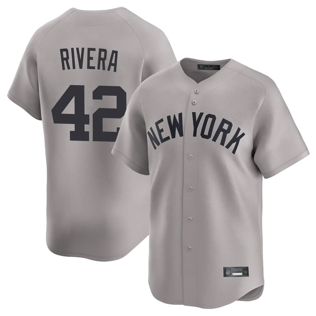 Punc NY.Yankees #42 Mariano Rivera Player Gray Limited Home Stitched Jerseys