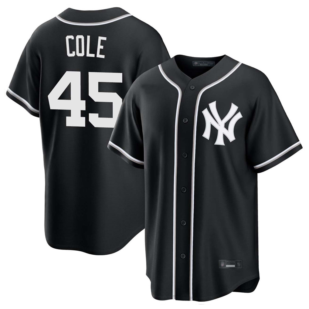 Punc NY.Yankees #45 Gerrit Cole Player Black Out Game Home Stitched Jerseys
