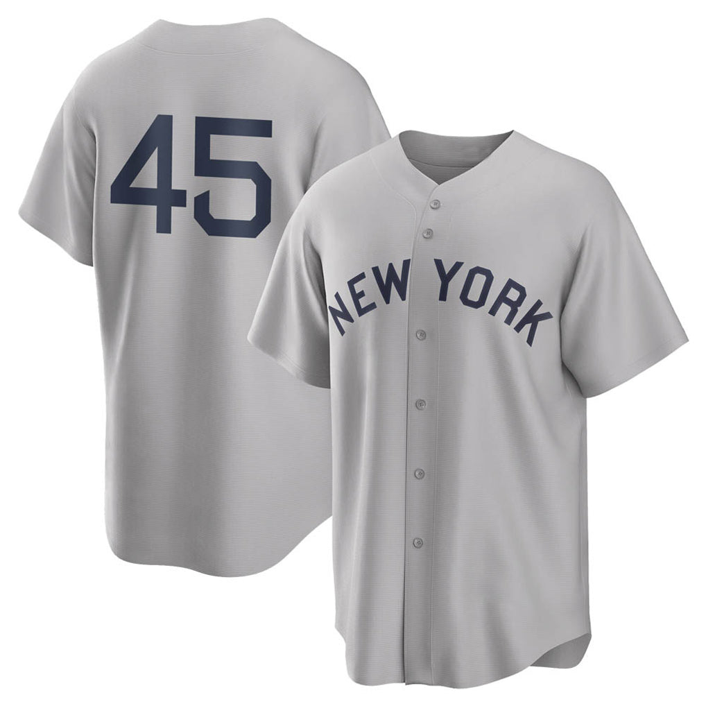 Punc NY.Yankees #45 Gerrit Cole Player Gray Field of Dreams Game Stitched Jerseys