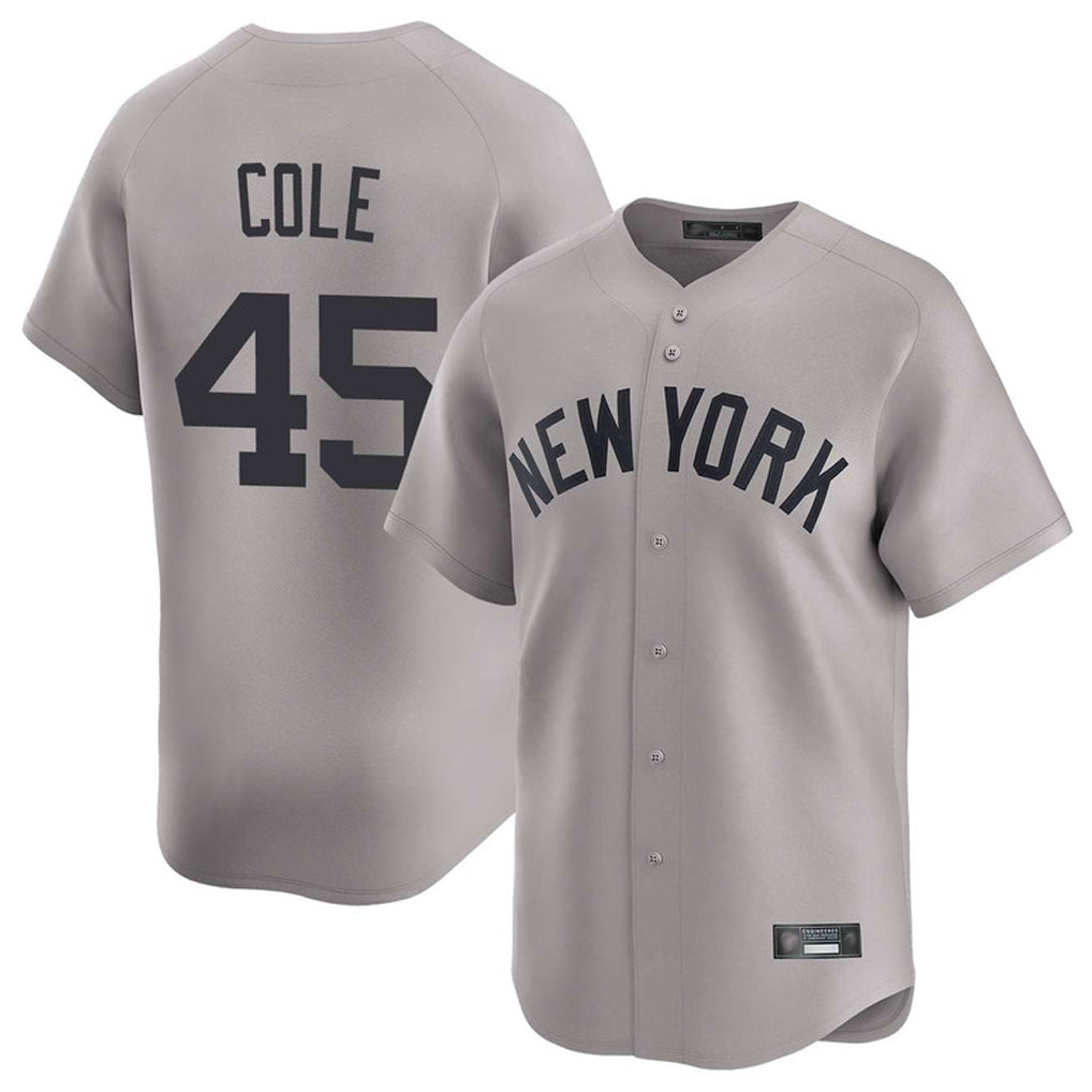 Punc NY.Yankees #45 Gerrit Cole Player Gray Limited Home Stitched Jerseys