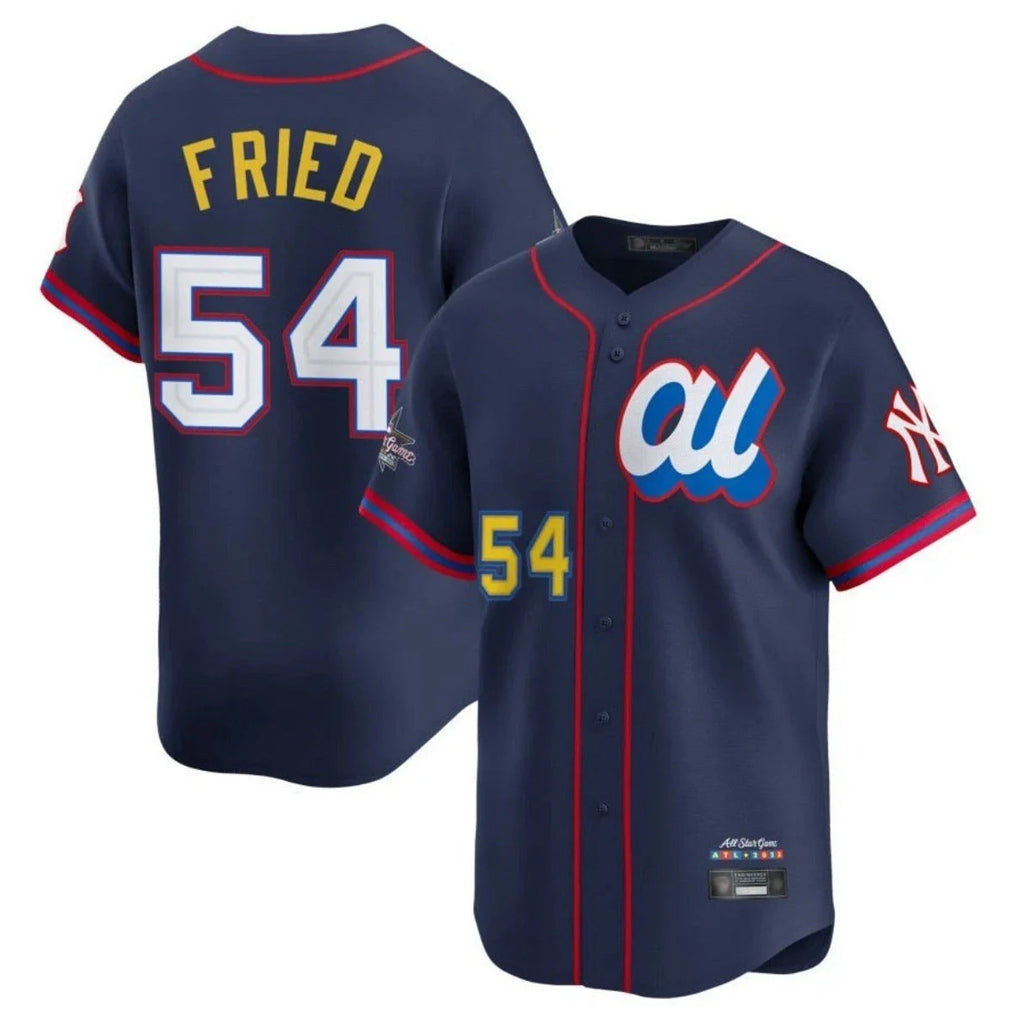 Punc NY.Yankees #54 Max Fried Player Navy All Star Limited Home Stitched Jerseys