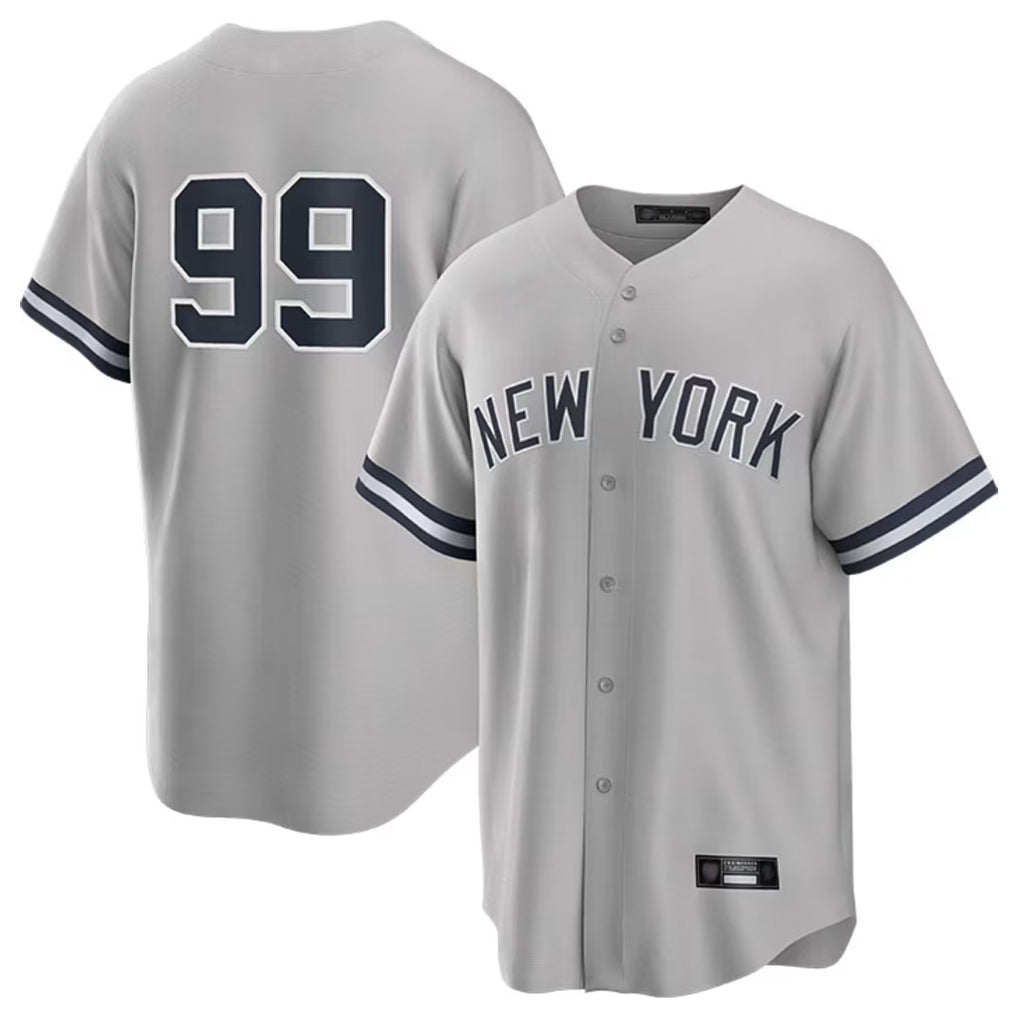 Punc NY.Yankees #99 Aaron Judge Player Gray Road Game Stitched Jerseys