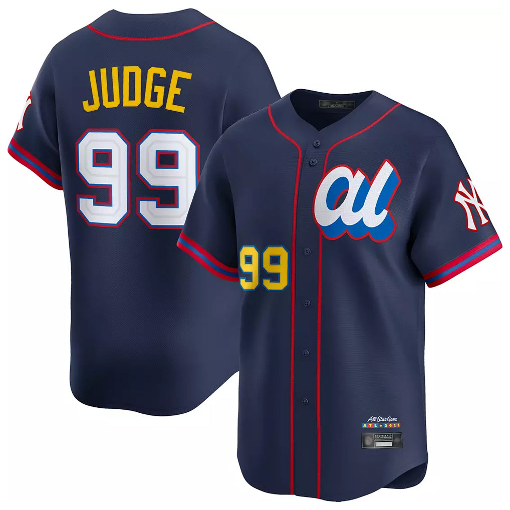 Punc NY.Yankees #99 Aaron Judge Player Navy All Star Limited Home Stitched Jerseys