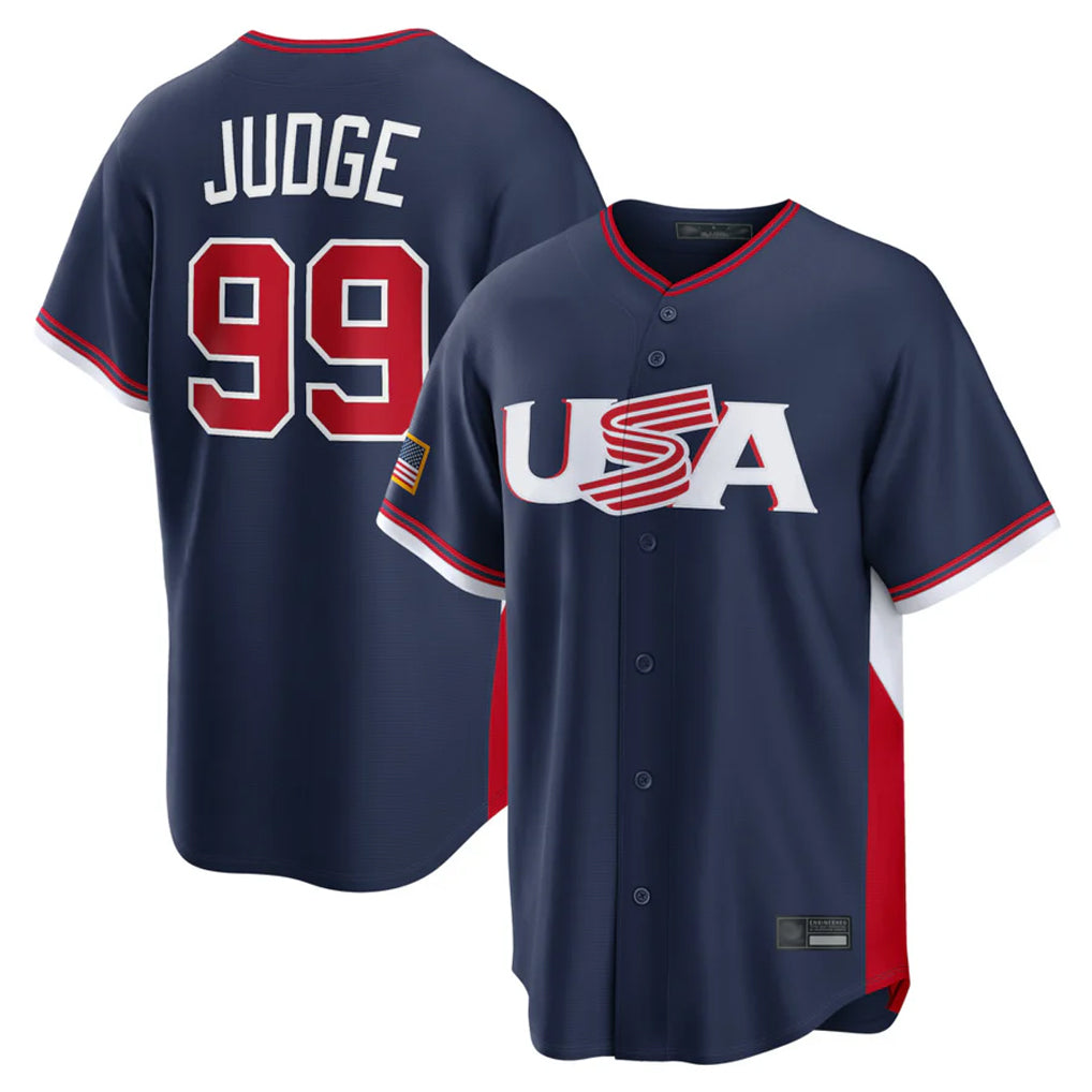 Punc NY.Yankees #99 Aaron Judge Player Navy USA 2026 World Classic Limited Game Stitched Jerseys