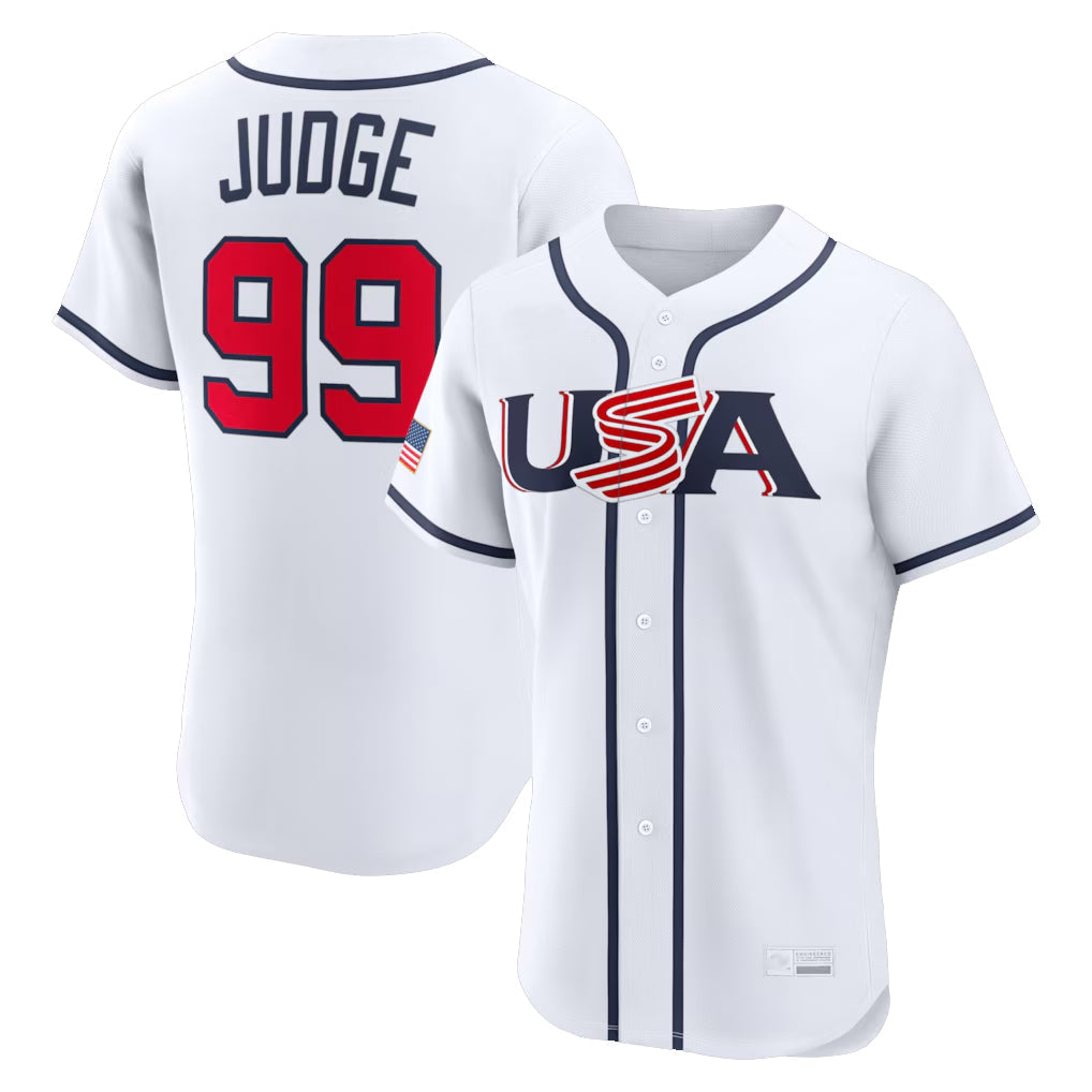 Punc NY.Yankees #99 Aaron Judge Player White USA 2026 World Classic Home Limited Elite Stitched Jerseys