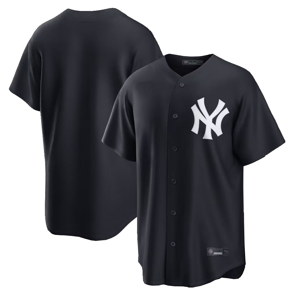 Punc NY.Yankees Blank Player Navy Replica Game Stitched Jerseys