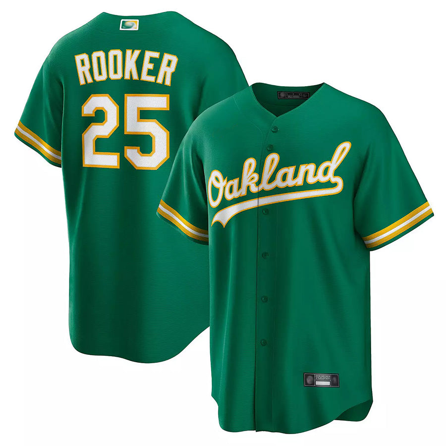 Punc Athletics #25 Brent Rooker Player Kelly Green Game Replica Personalized Jerseys