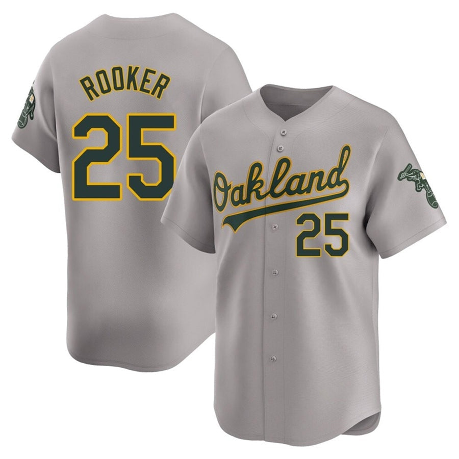 Punc Athletics #25 Brent Rooker Player Kelly Grey Home Limited Personalized Jerseys