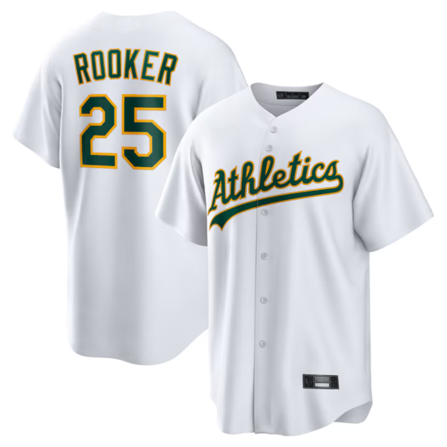 Punc Athletics #25 Brent Rooker Player White Home Replica Jersey American Stitched Personalized Jerseys