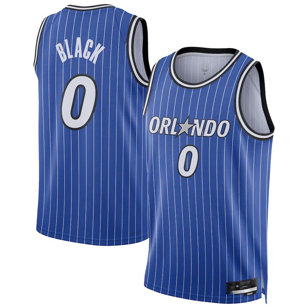 Punc O.Magic #0 Anthony Black Blue Swingman Player Jerseys - Icon Edition