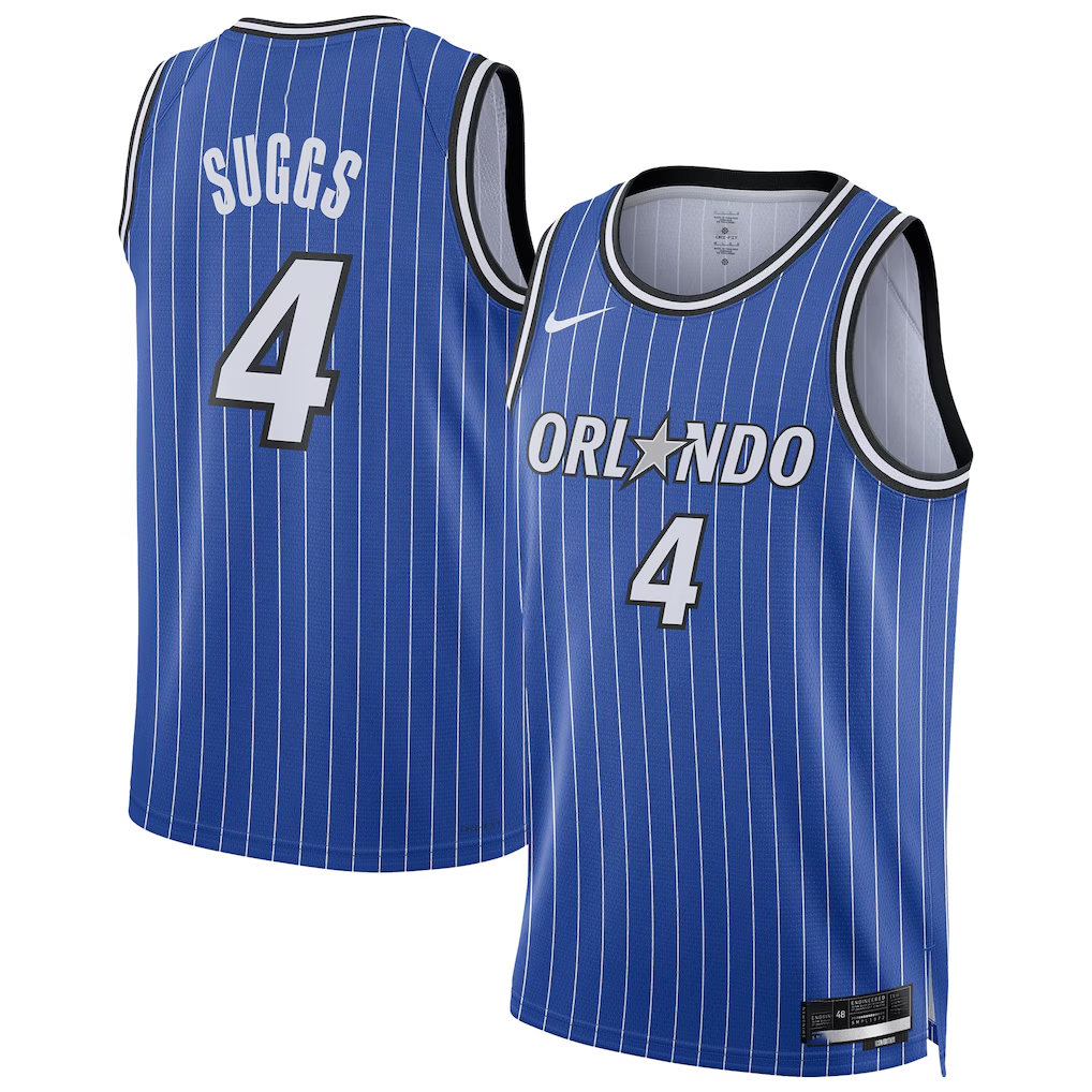 Punc O.Magic #4 Jalen Suggs Blue Swingman Player Jerseys - Icon Edition