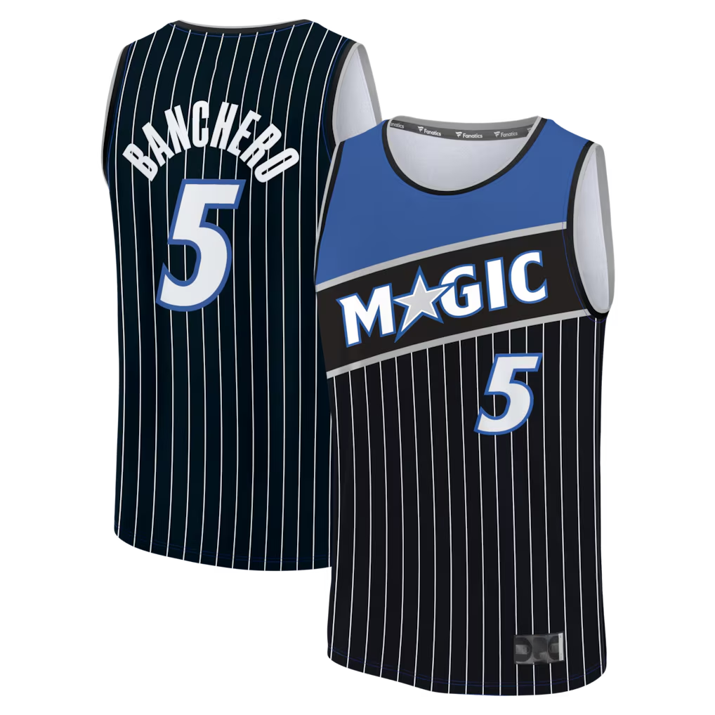 Punc O.Magic #5 Paolo Banchero Black Fast Break Jerseys - Statement Edition