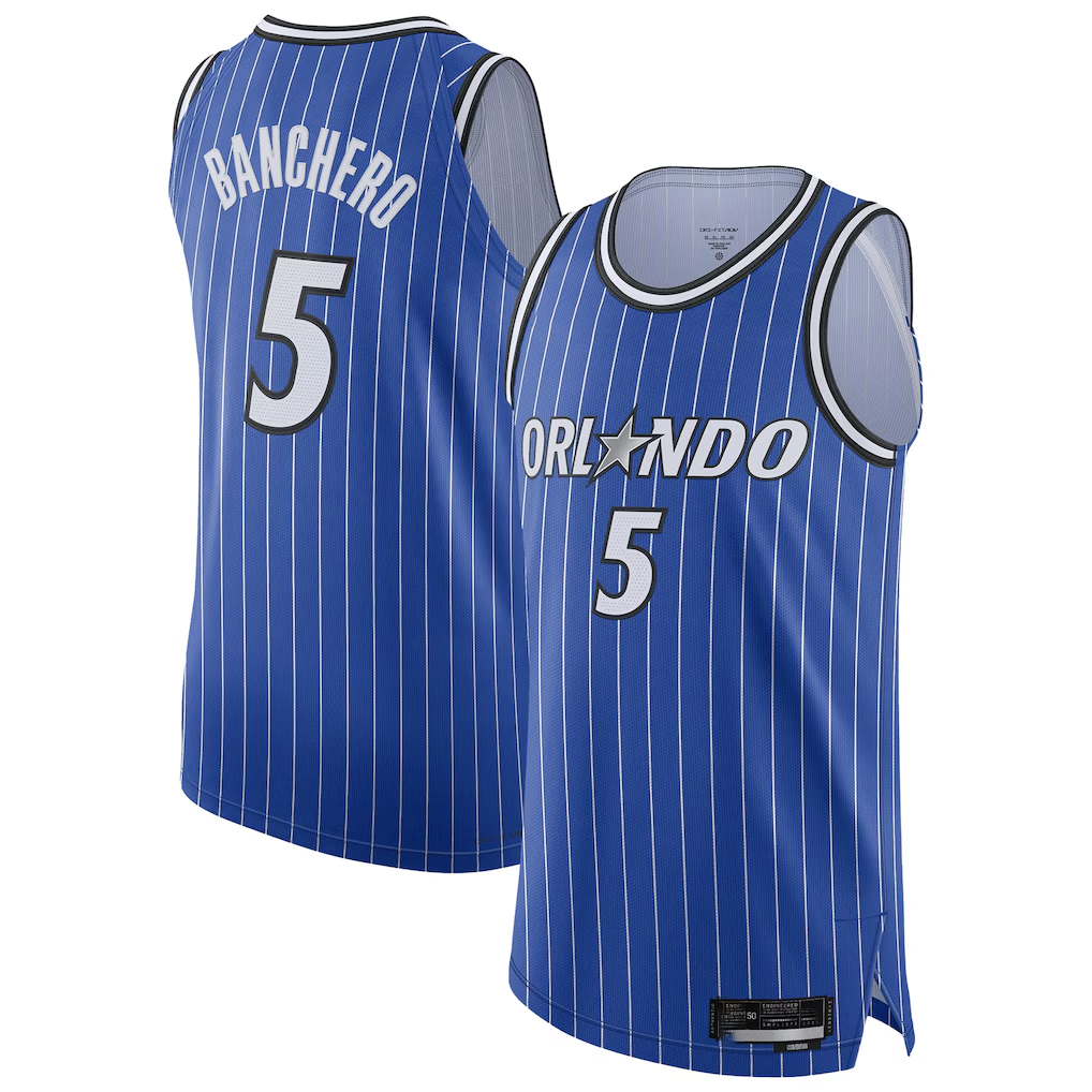 Punc O.Magic #5 Paolo Banchero Blue Authentic Player Jerseys - Icon Edition