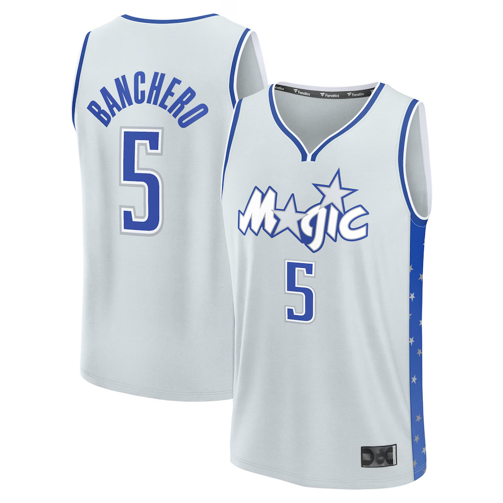 Punc O.Magic #5 Paolo Banchero  Silver 2025-26 City Edition Fast Break Jerseys