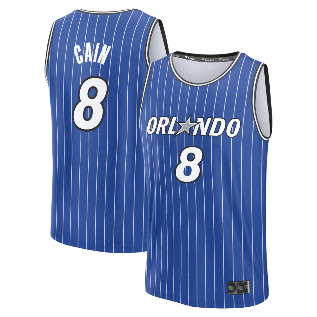 Punc O.Magic #8 Jamal Cain Blue Fast Break Jerseys - Icon Edition