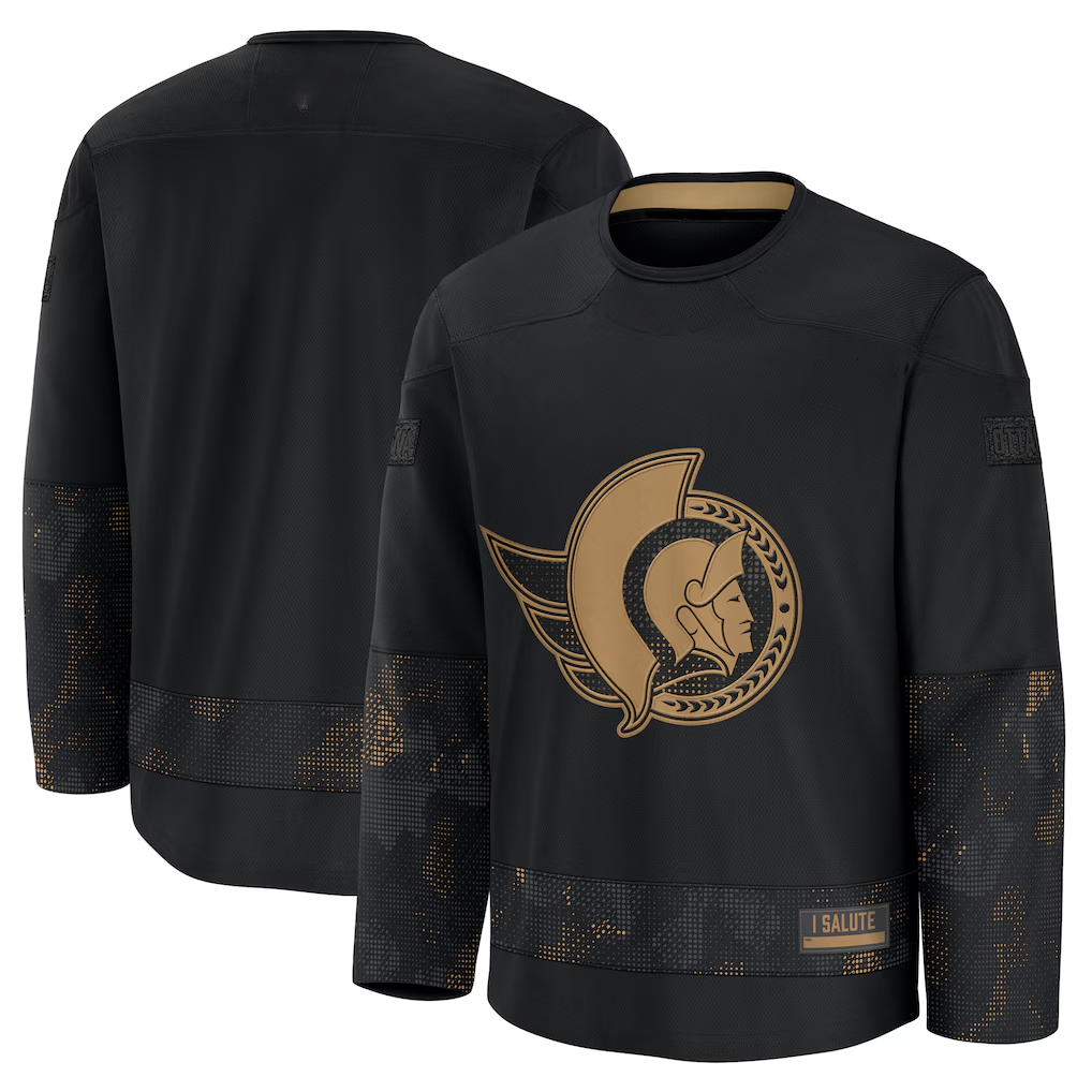 Punc O.Senators Black 2024 Military Appreciation Practice Jerseys