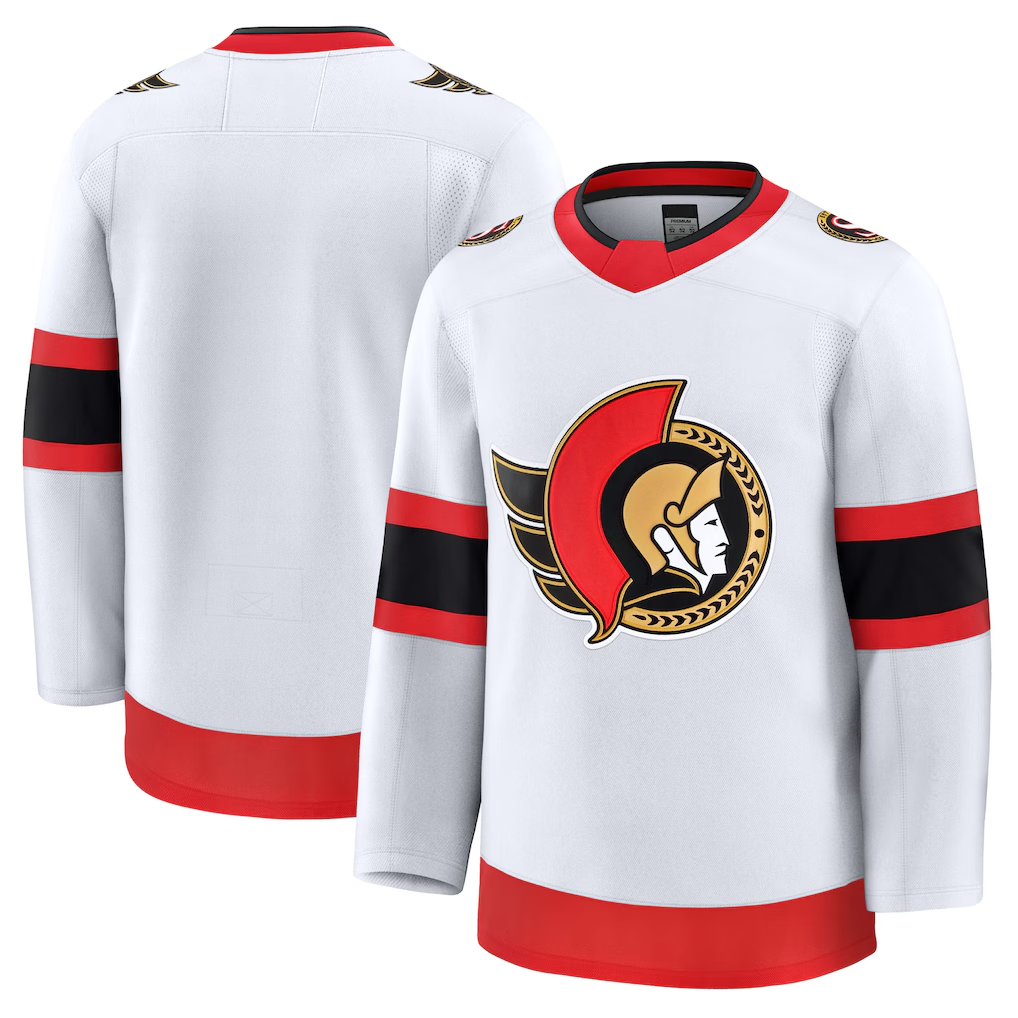 Punc O.Senators White Away Premium Jerseys