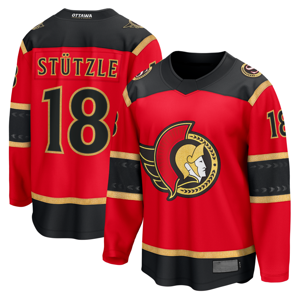 Punc O.Senators #18 Tim Stutzle Red Alternate Breakaway Jerseys