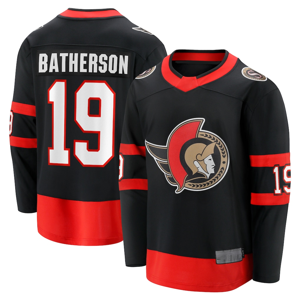 Punc O.Senators #19 Drake Batherson Black Home Breakaway Jerseys